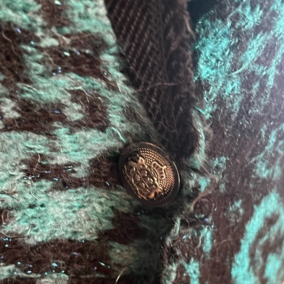 NWT🎁 Free People Better Together Blazer Women's Black & Teal Metallic Oversized - Picture 10 of 13